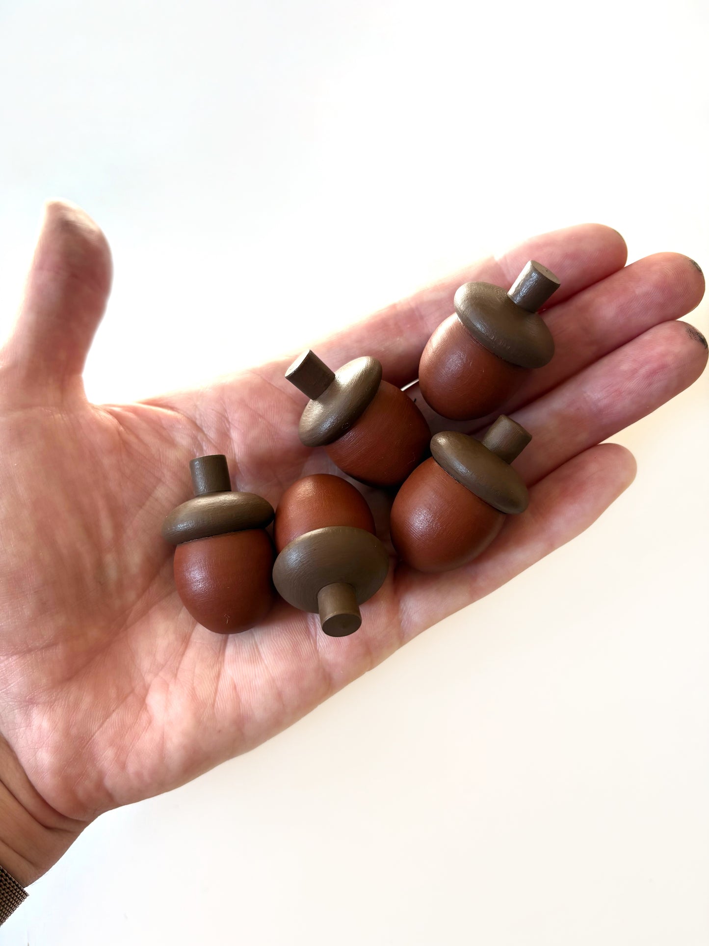 Painted Wood Acorns