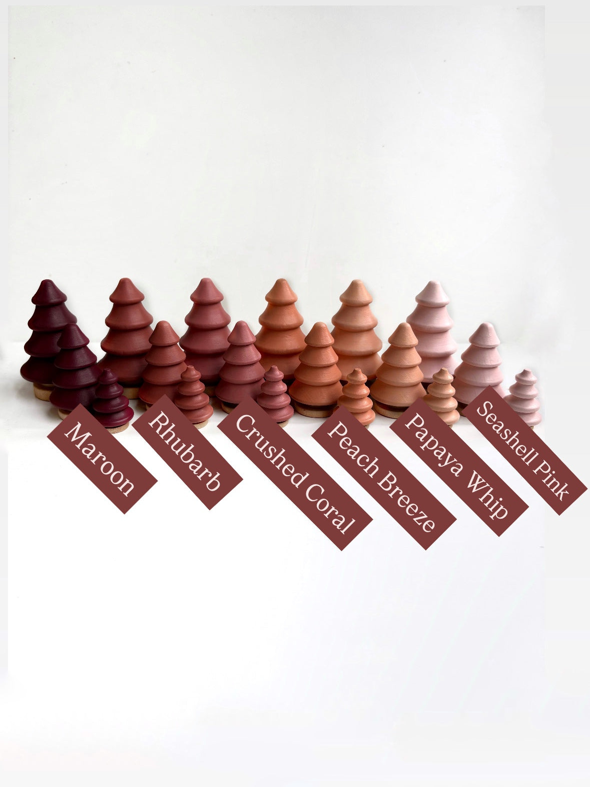 Valentine's Painted Wood Trees