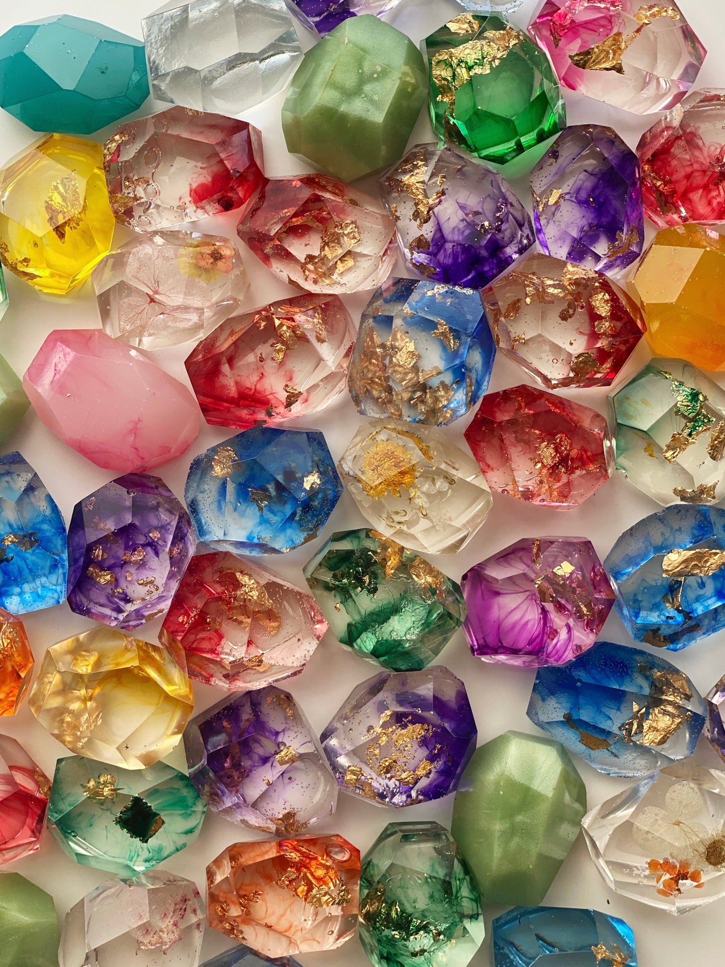 Mystery Bag of 10 Flawed Resin Gemstones