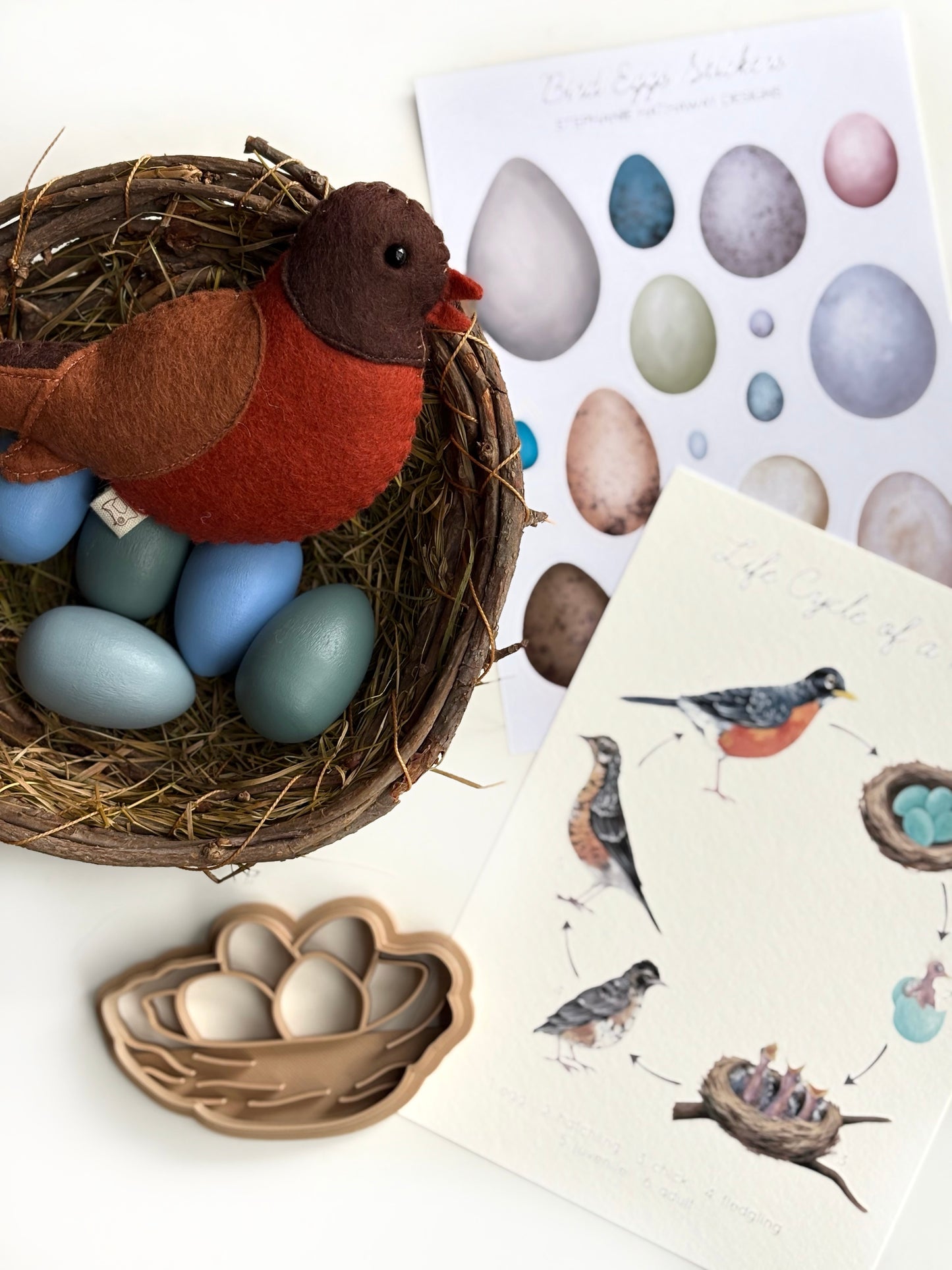 Bird Eggs Stickers Sticker Sheet by Stephanie Hathaway