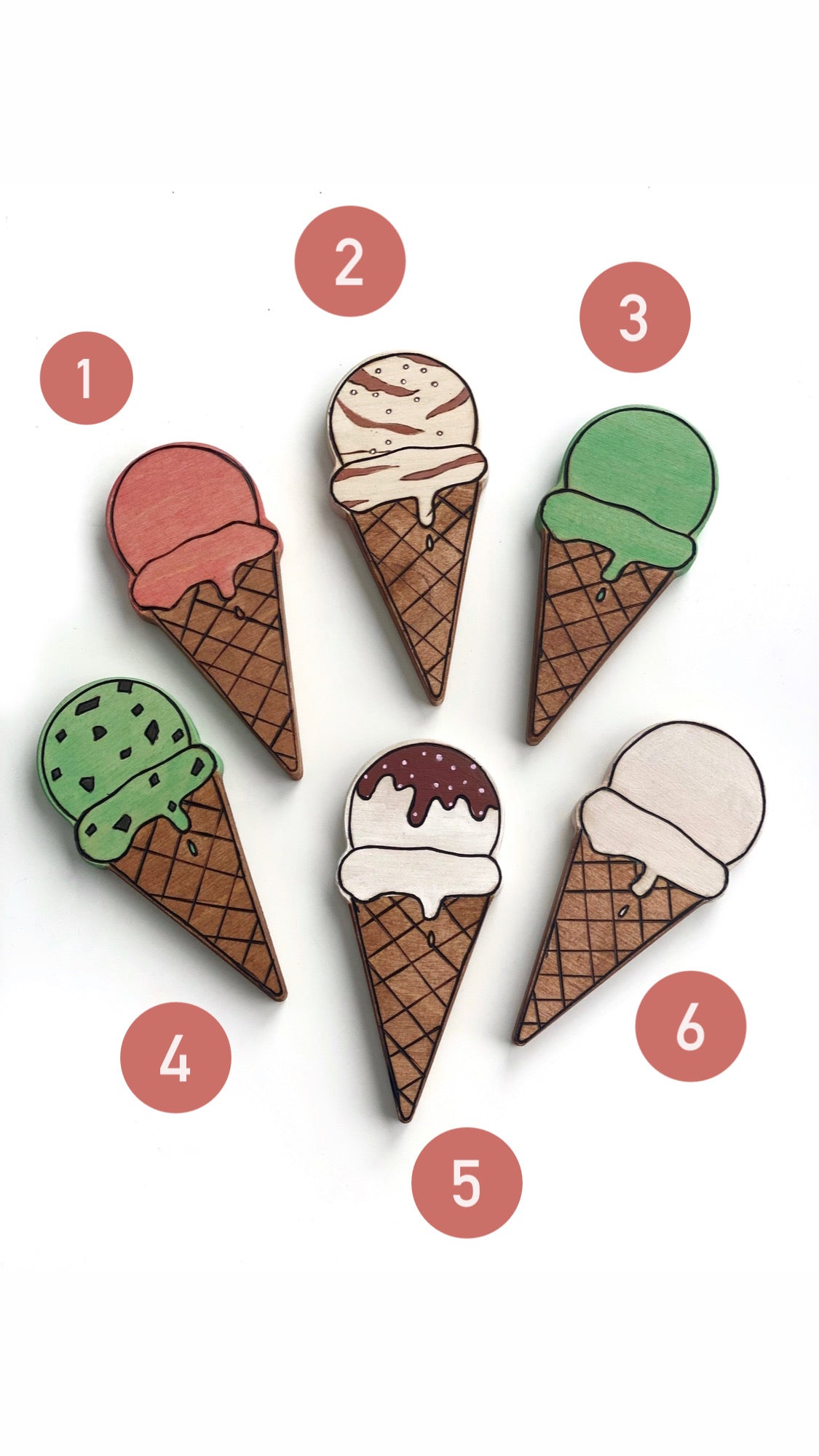 Ice Cream Cone Chunky Wood Cutout