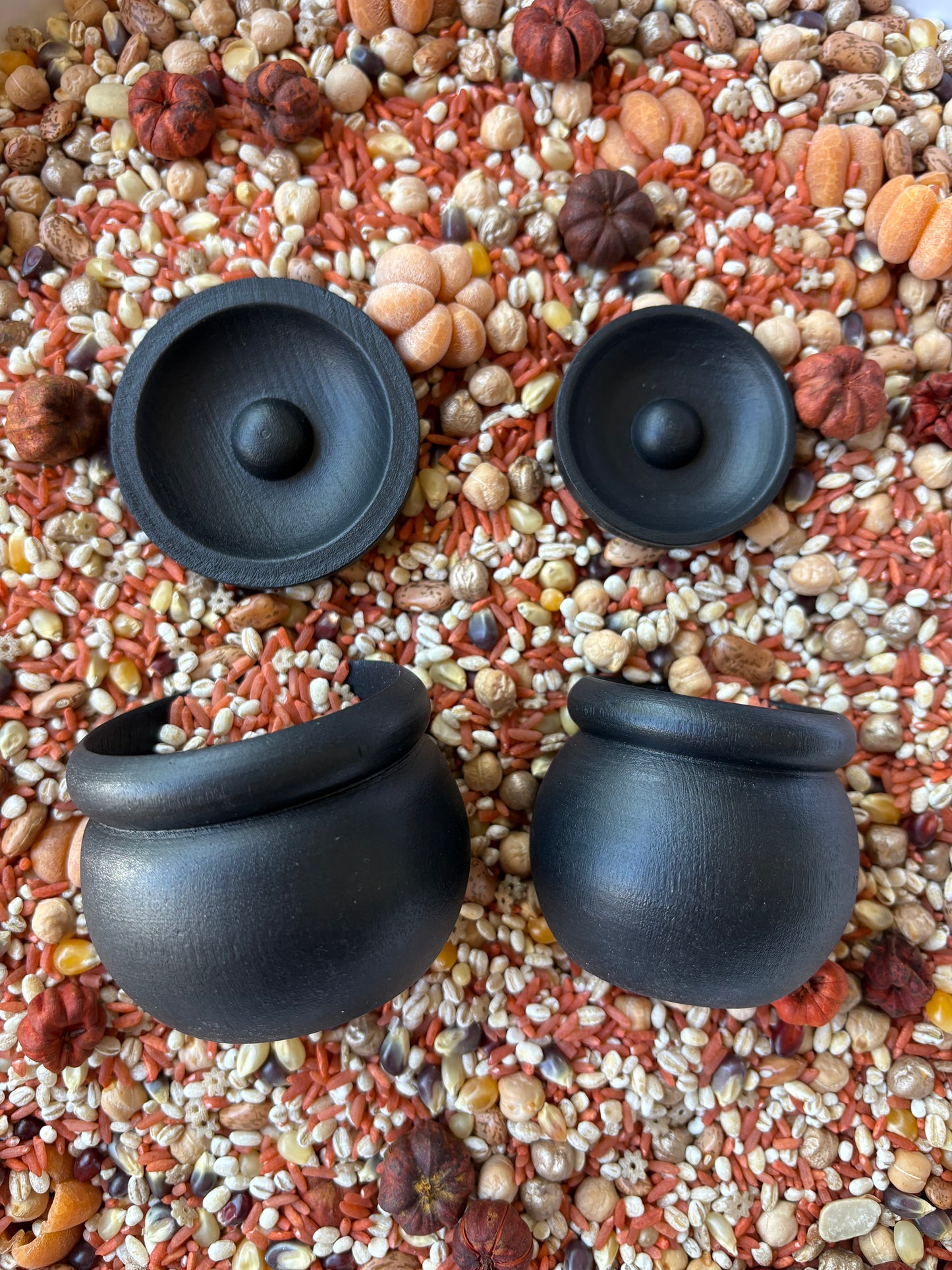 Wood Cauldron Set