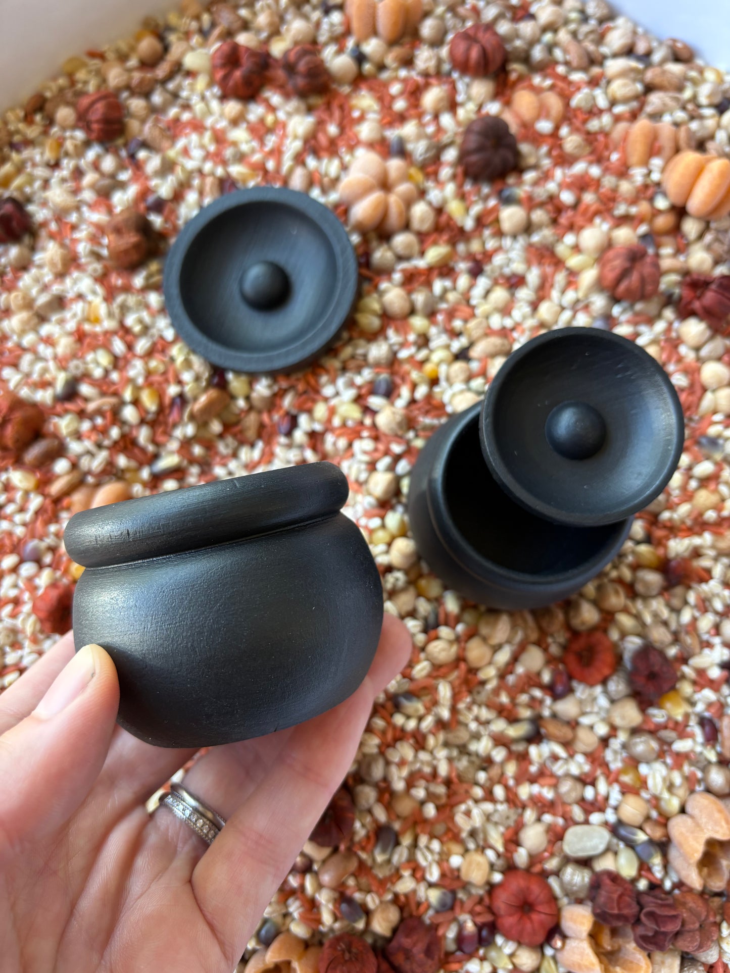 Wood Cauldron Set