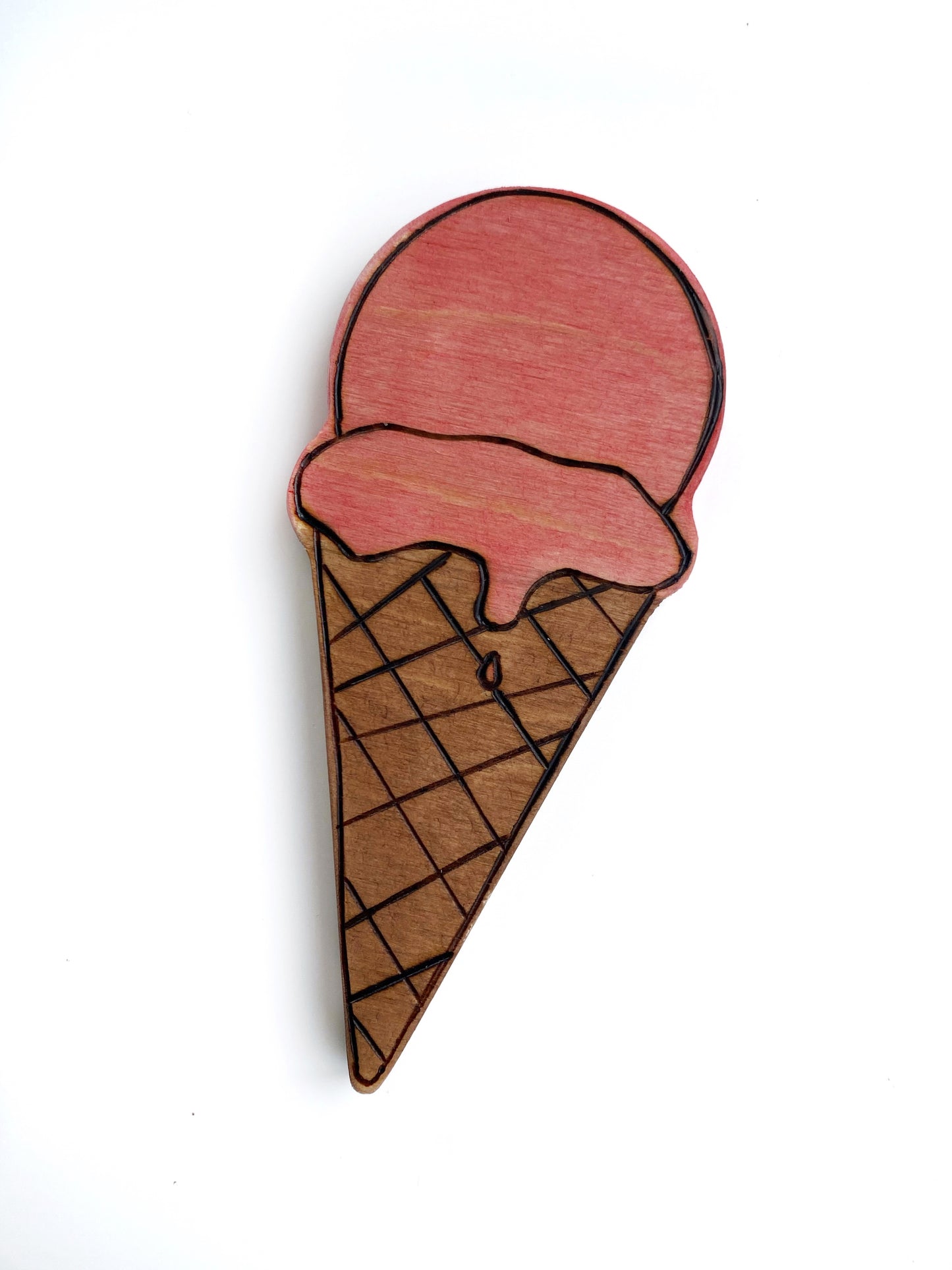 Ice Cream Cone Chunky Wood Cutout
