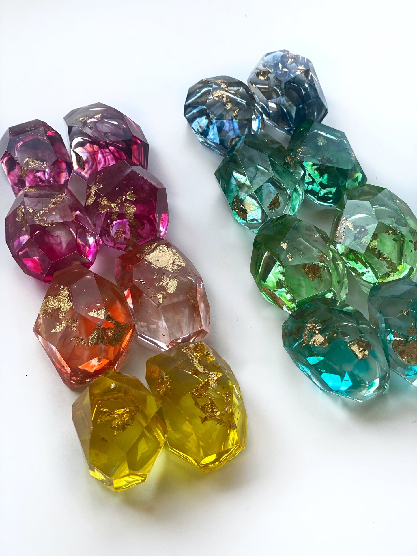 Cool and Warm Tone Resin Gemstone Set