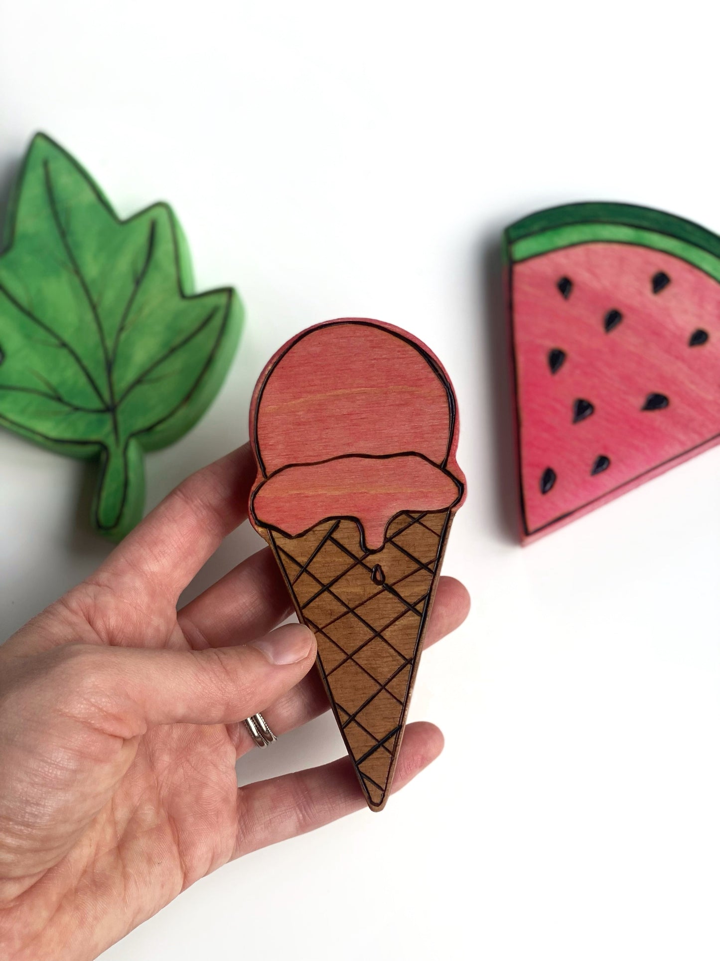 Ice Cream Cone Chunky Wood Cutout