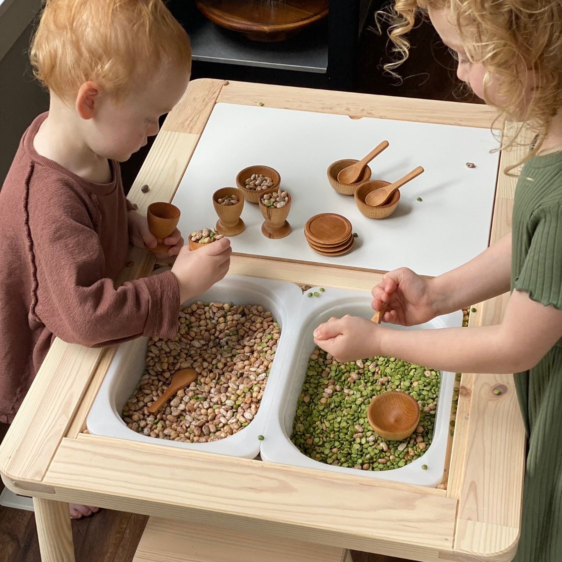 FLAWED Montessori Waldorf Wooden Pretend Play Dish Set