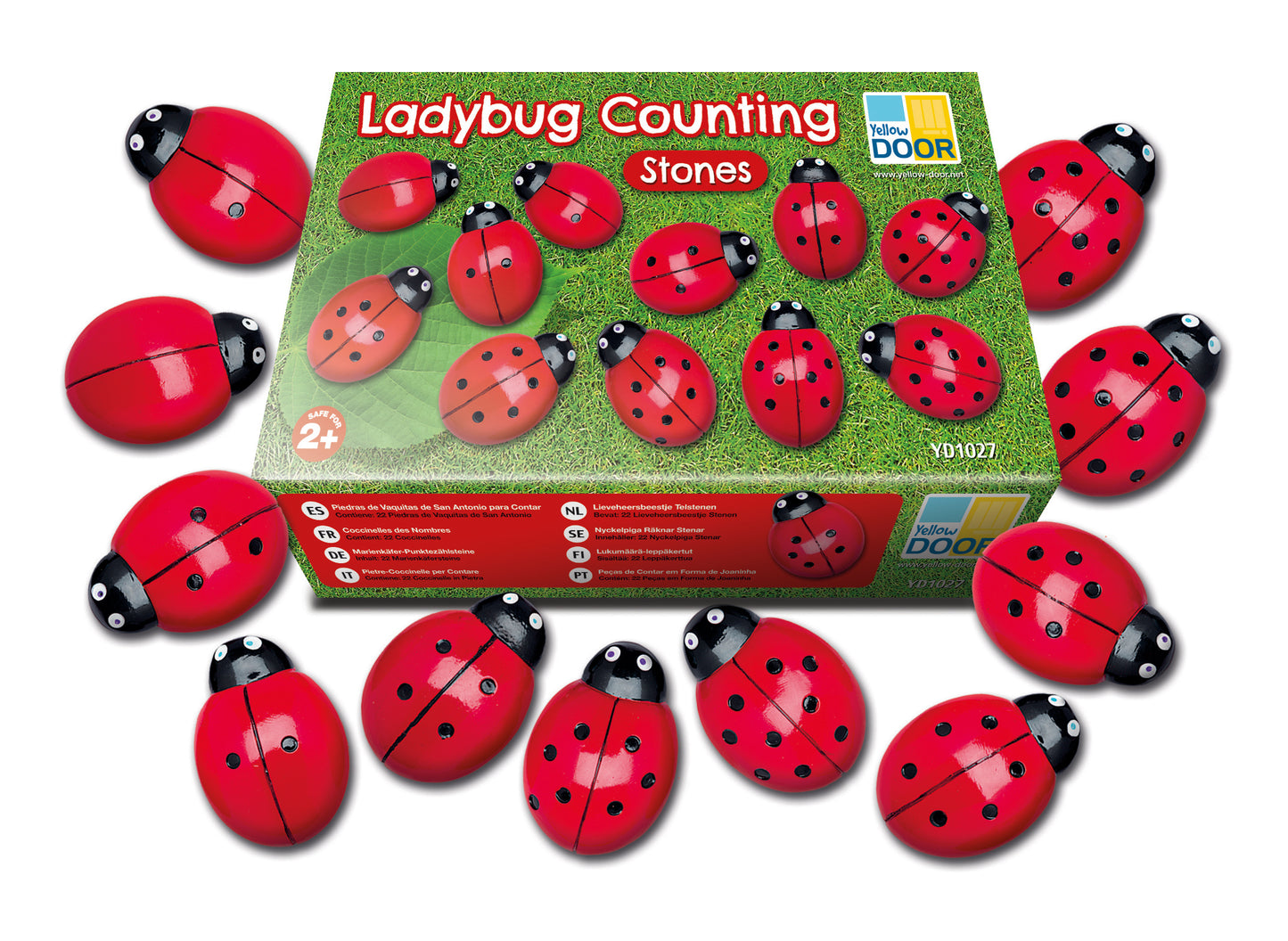 Ladybug Counting Stones by Yellow Door