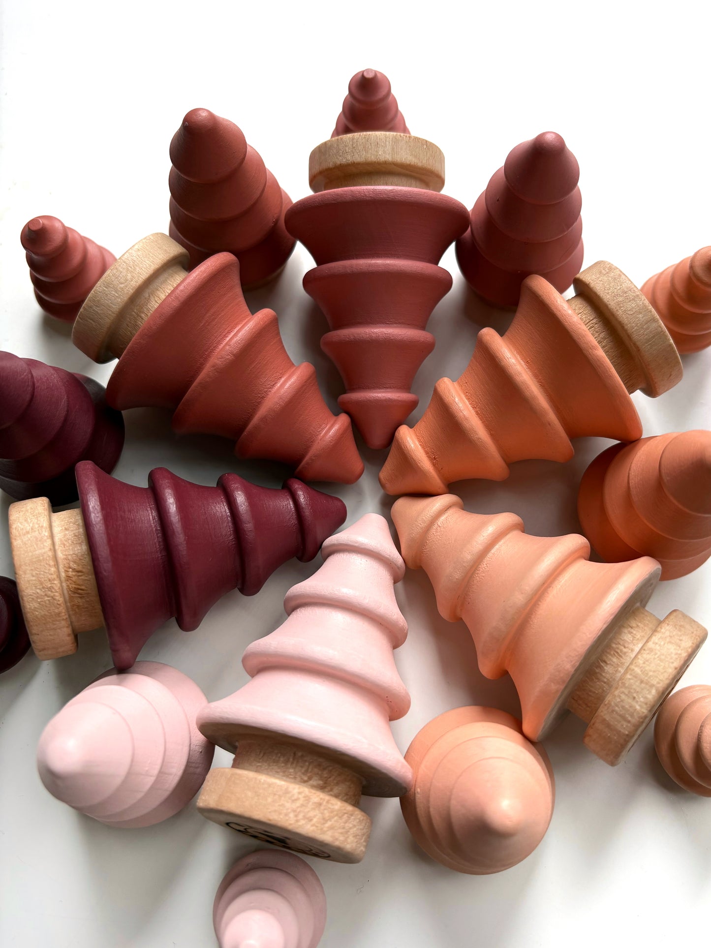 Valentine's Painted Wood Trees