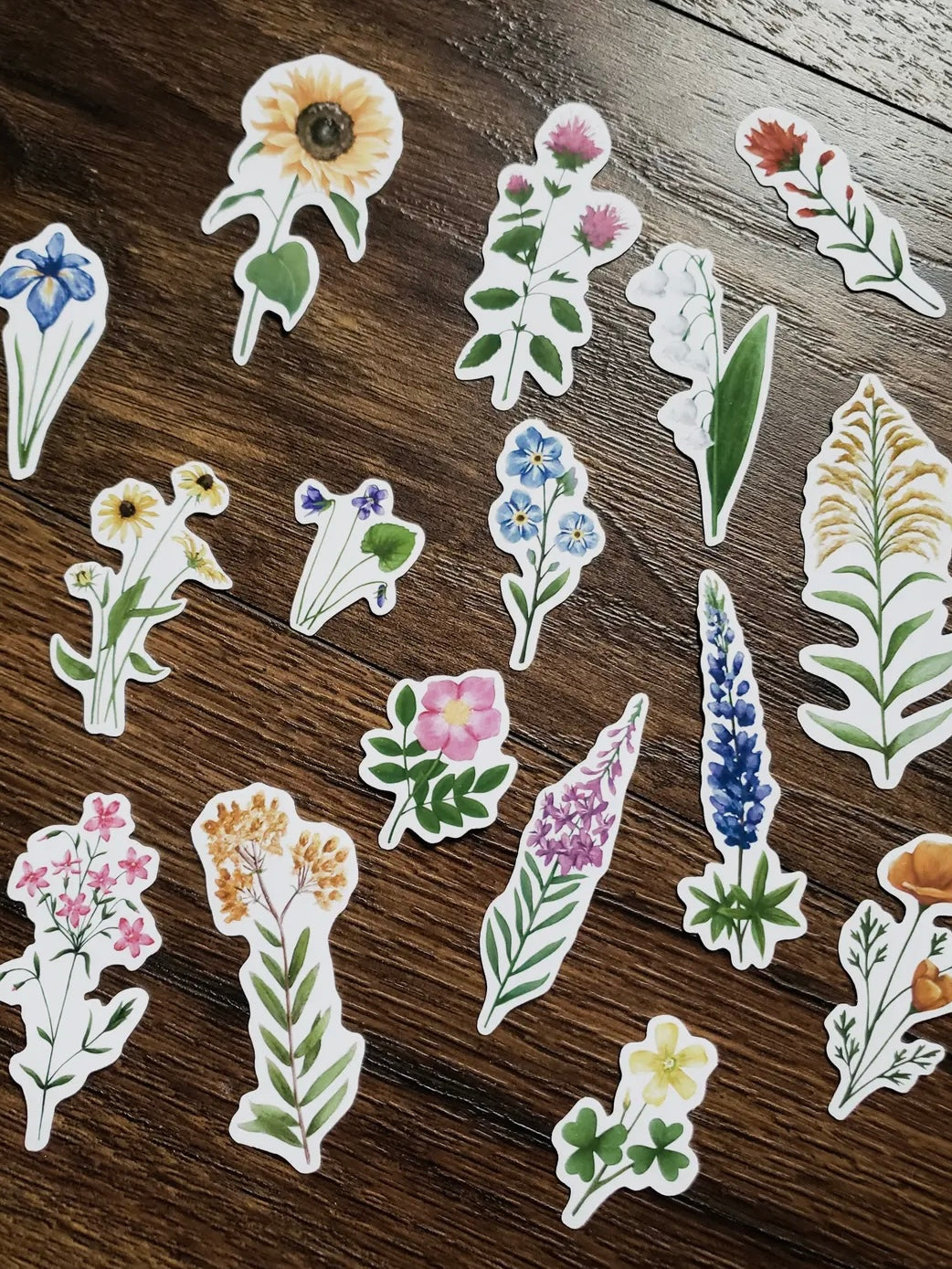 Wildflower Sticker Pack, Set of 16