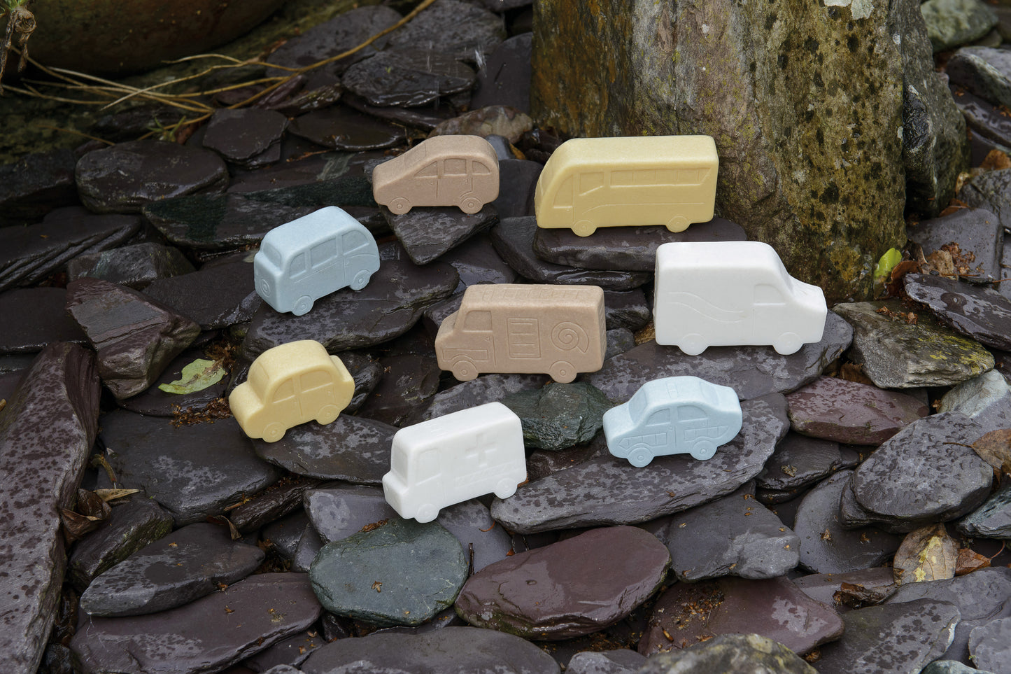 Little Lands Vehicles Sensory Play Stones by Yellow Door