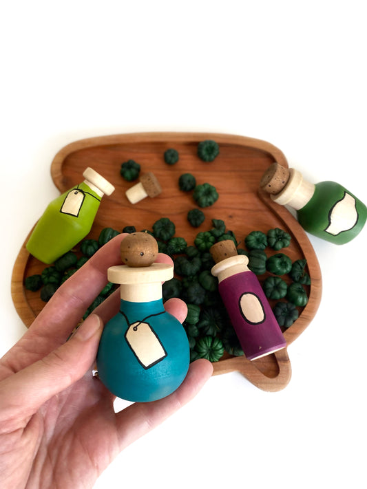 Mini Wood Potion Bottles