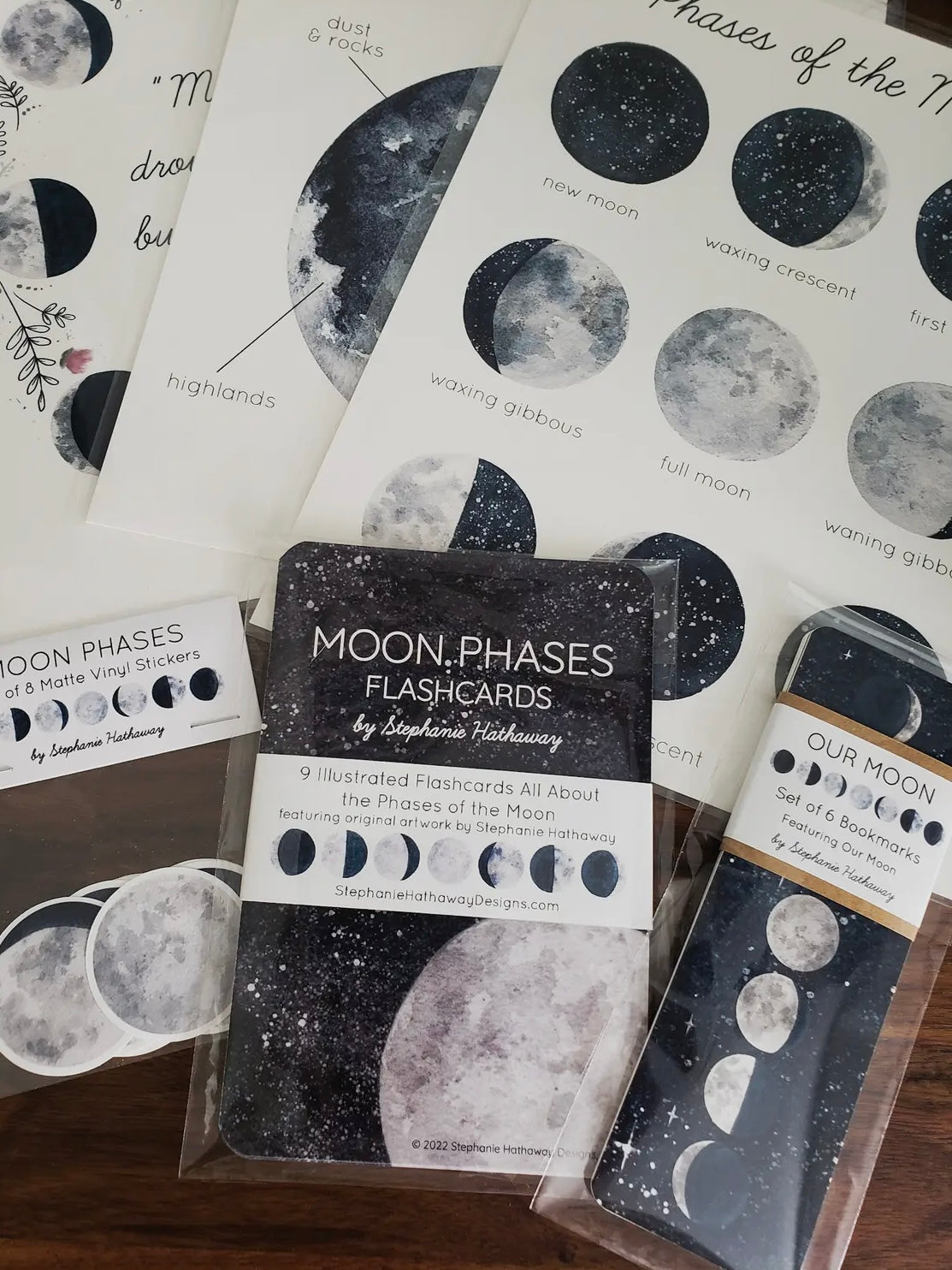 Moon Bookmarks Pack, Set of 6