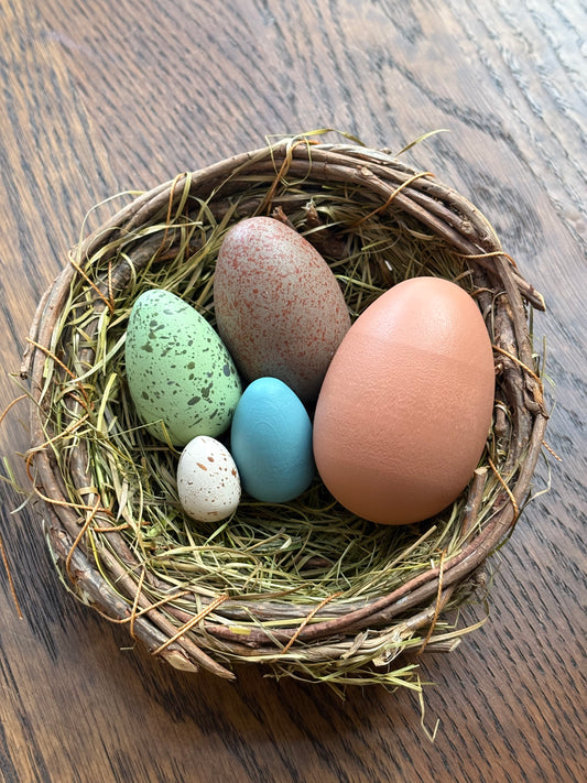 Painted Wooden Egg Set