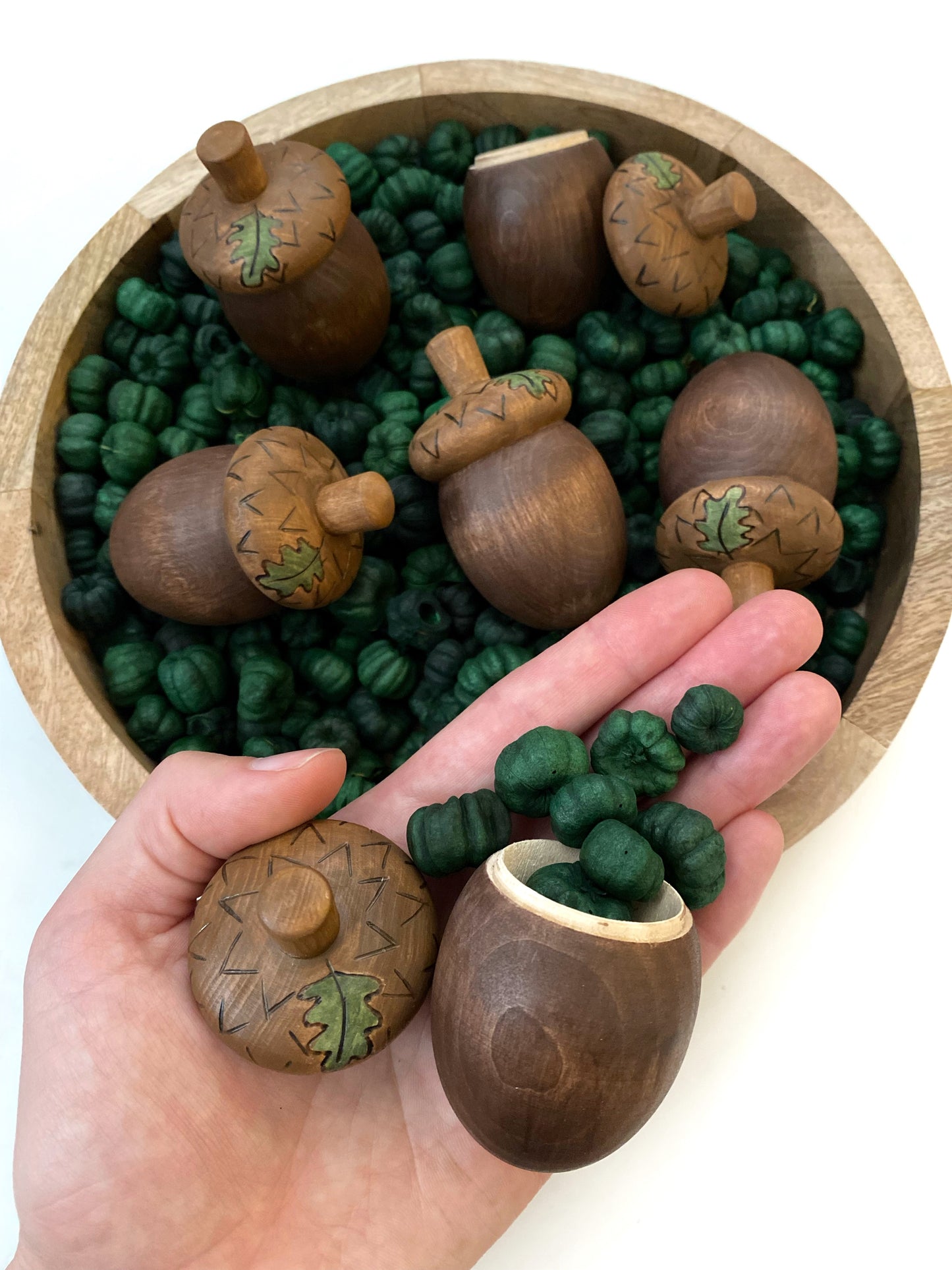 Wood Acorn Box