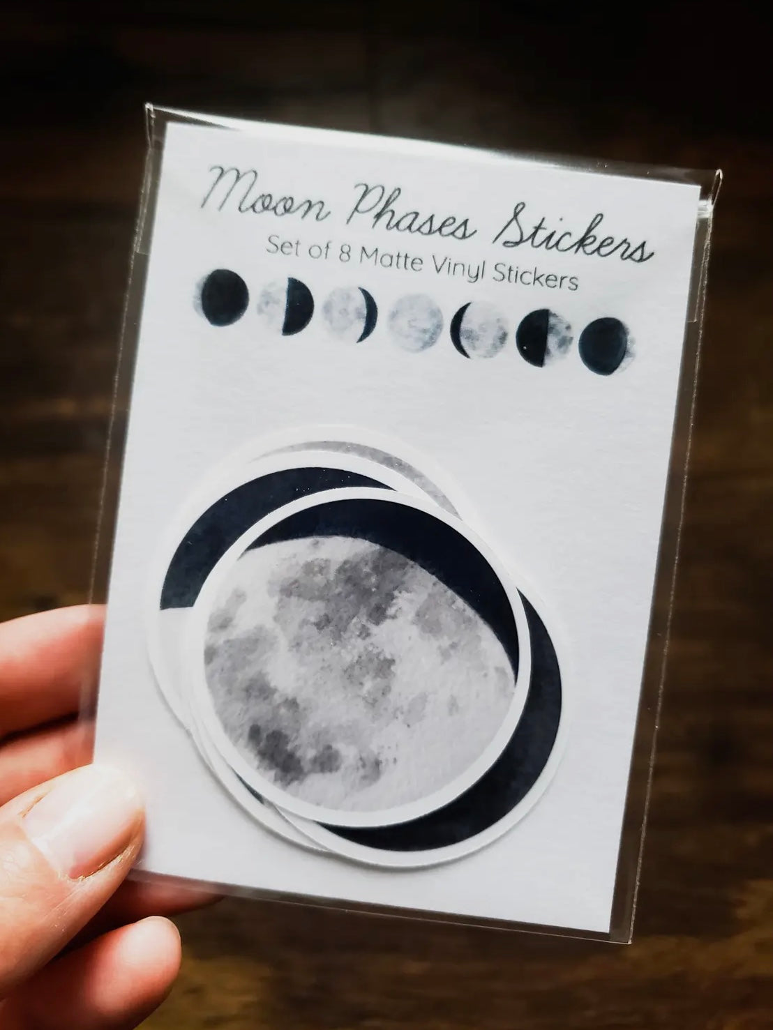 Moon Phases Sticker Pack, Set of 8