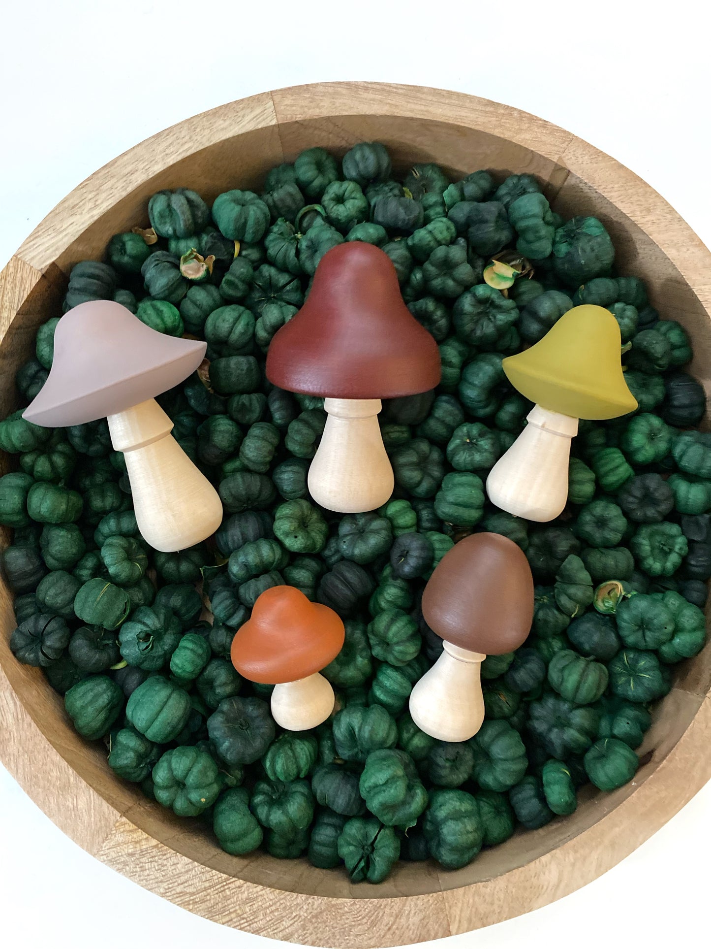 Wood Mushroom Set of 5