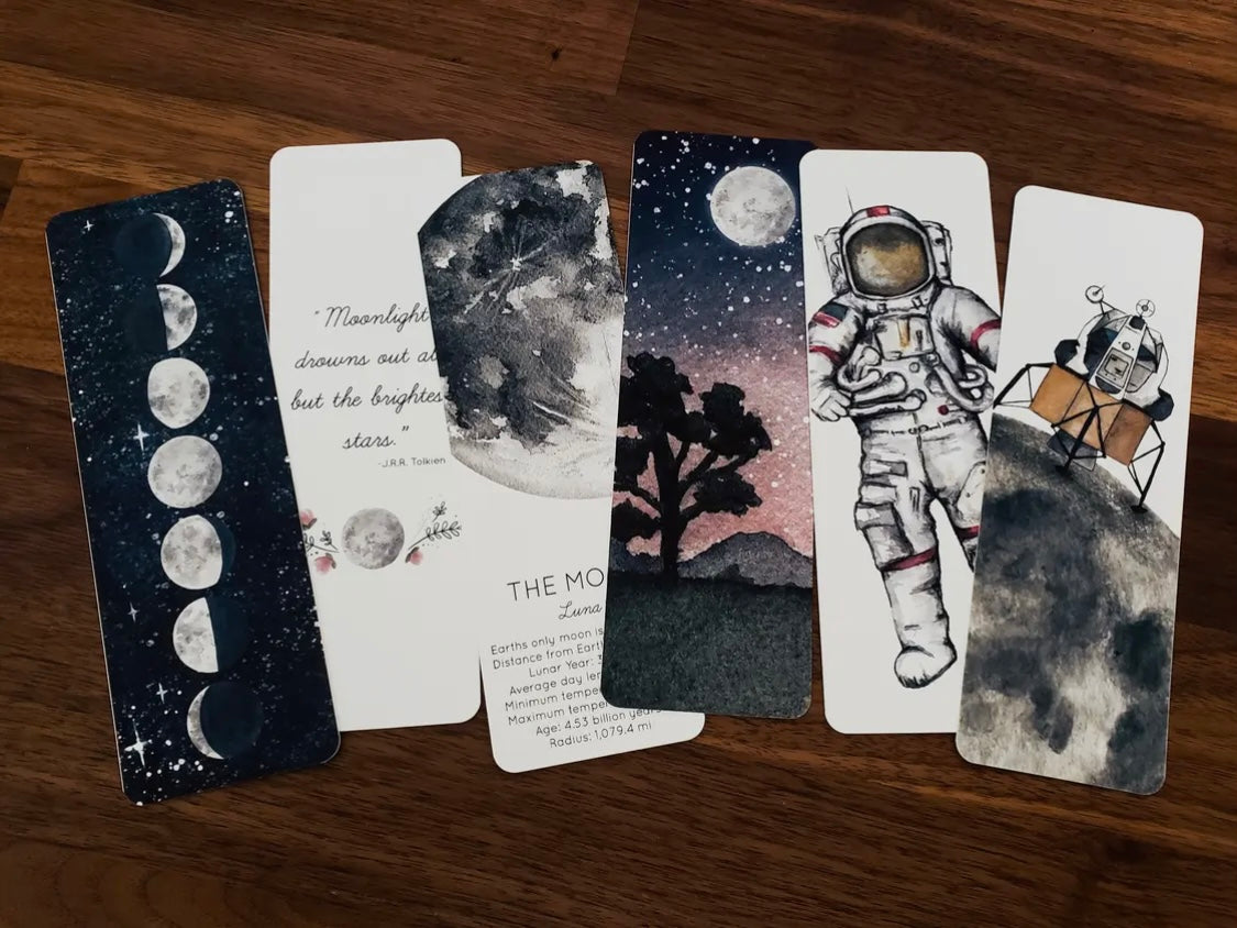 Moon Bookmarks Pack, Set of 6