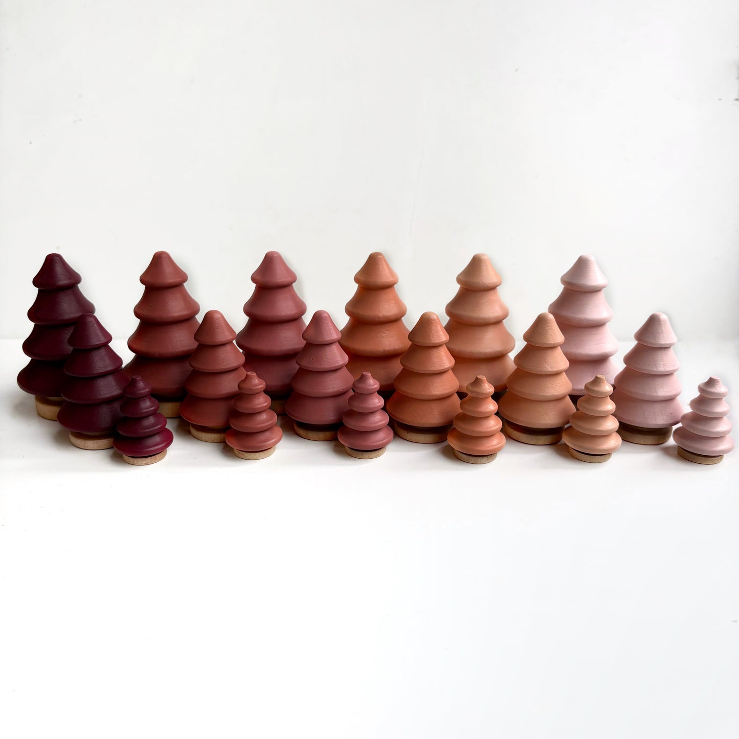 Valentine's Painted Wood Trees