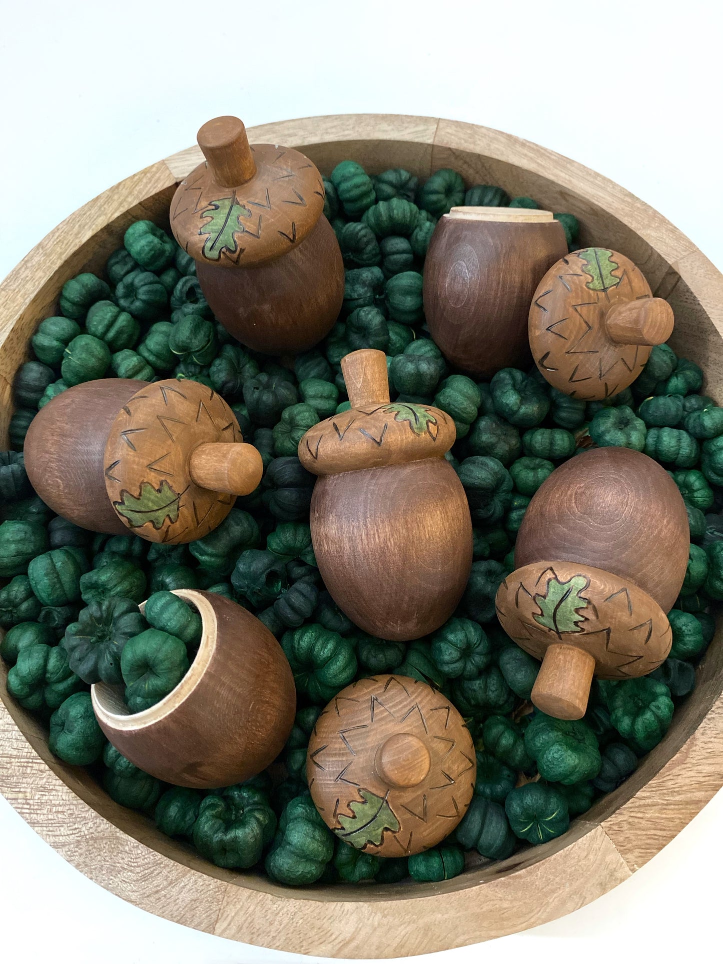 Wood Acorn Box