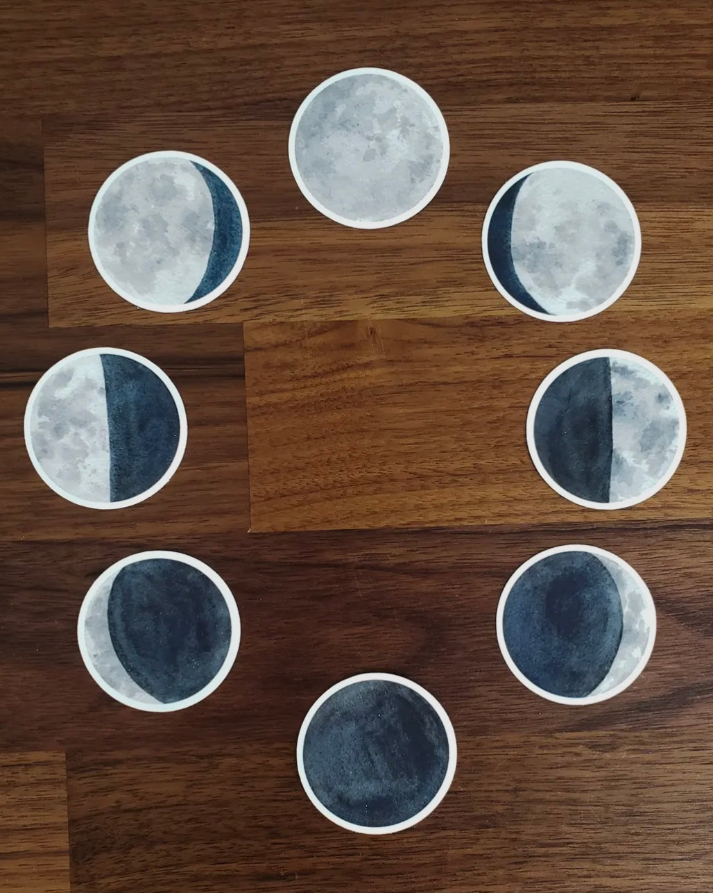 Moon Phases Sticker Pack, Set of 8