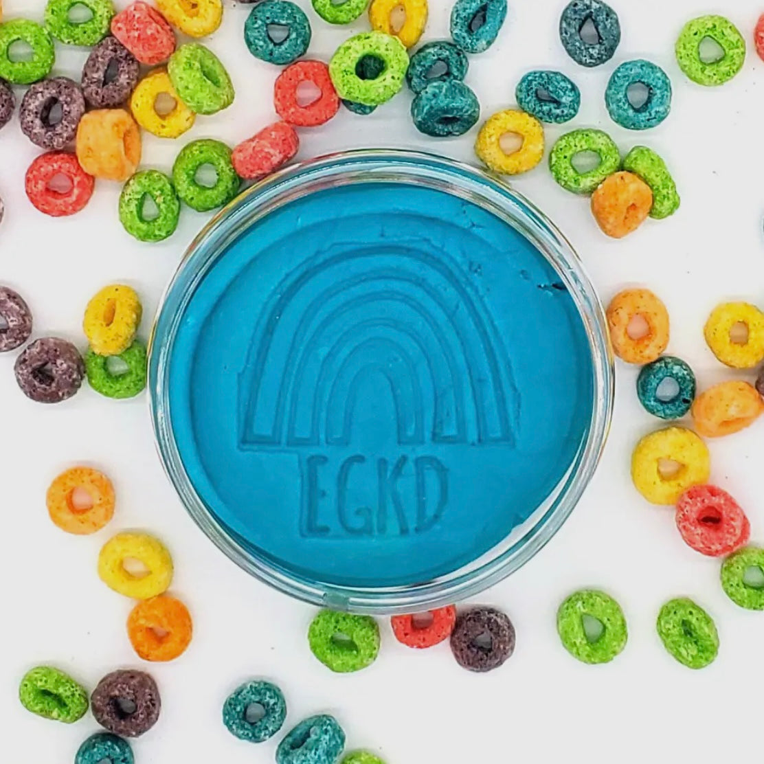 Blue (Fruit Loop) Kiddough - 4 oz Mini with Glitter