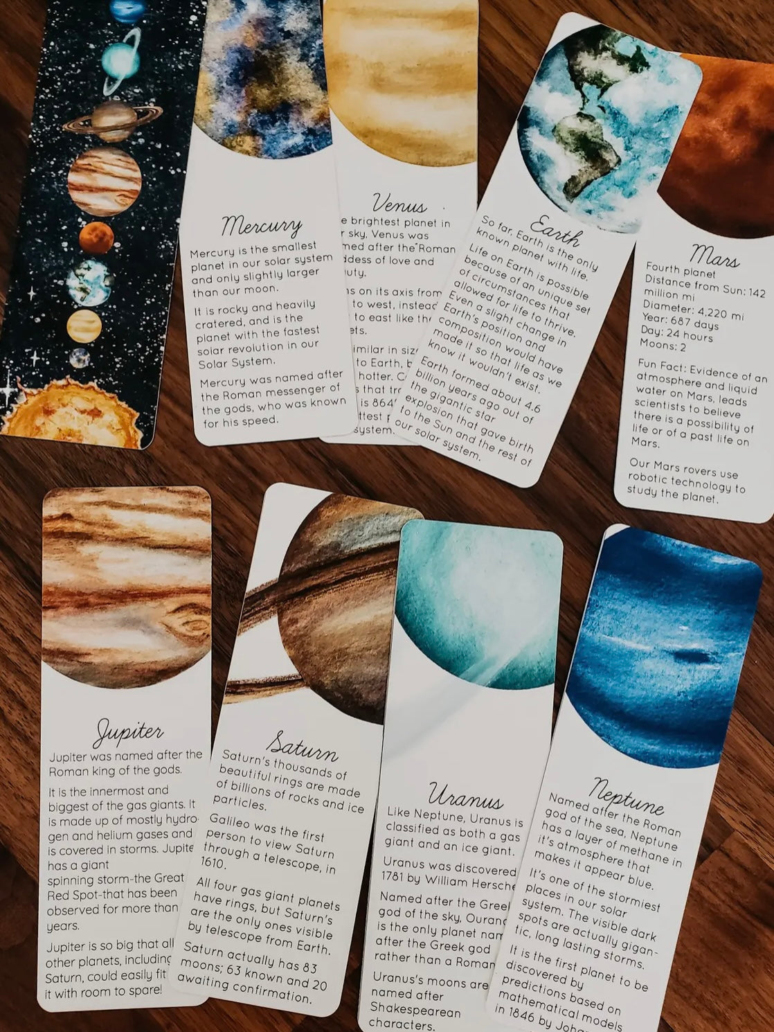 Solar System Bookmarks Pack, Set of 9