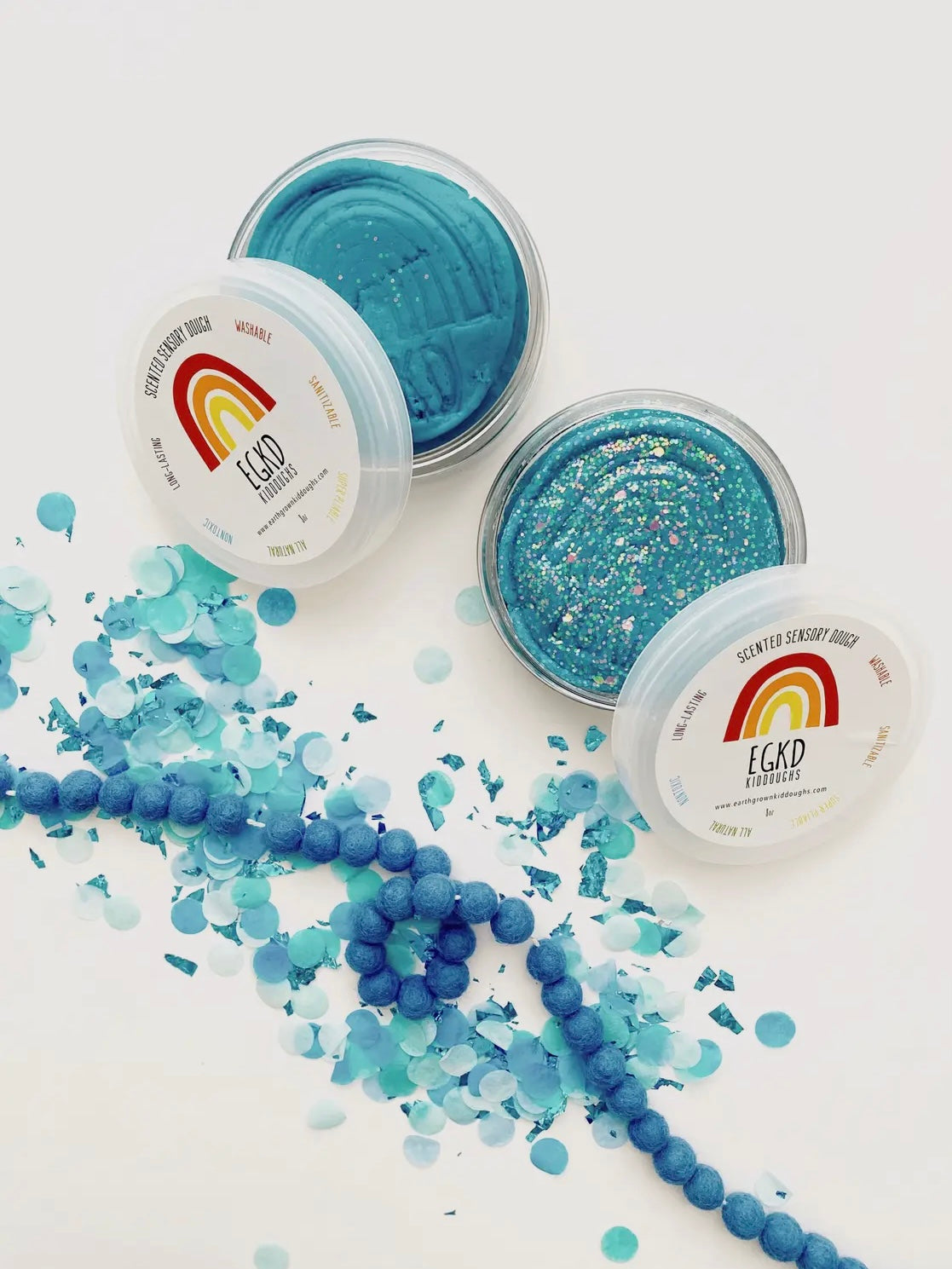 Blue (Fruit Loop) Kiddough - 4 oz Mini with Glitter