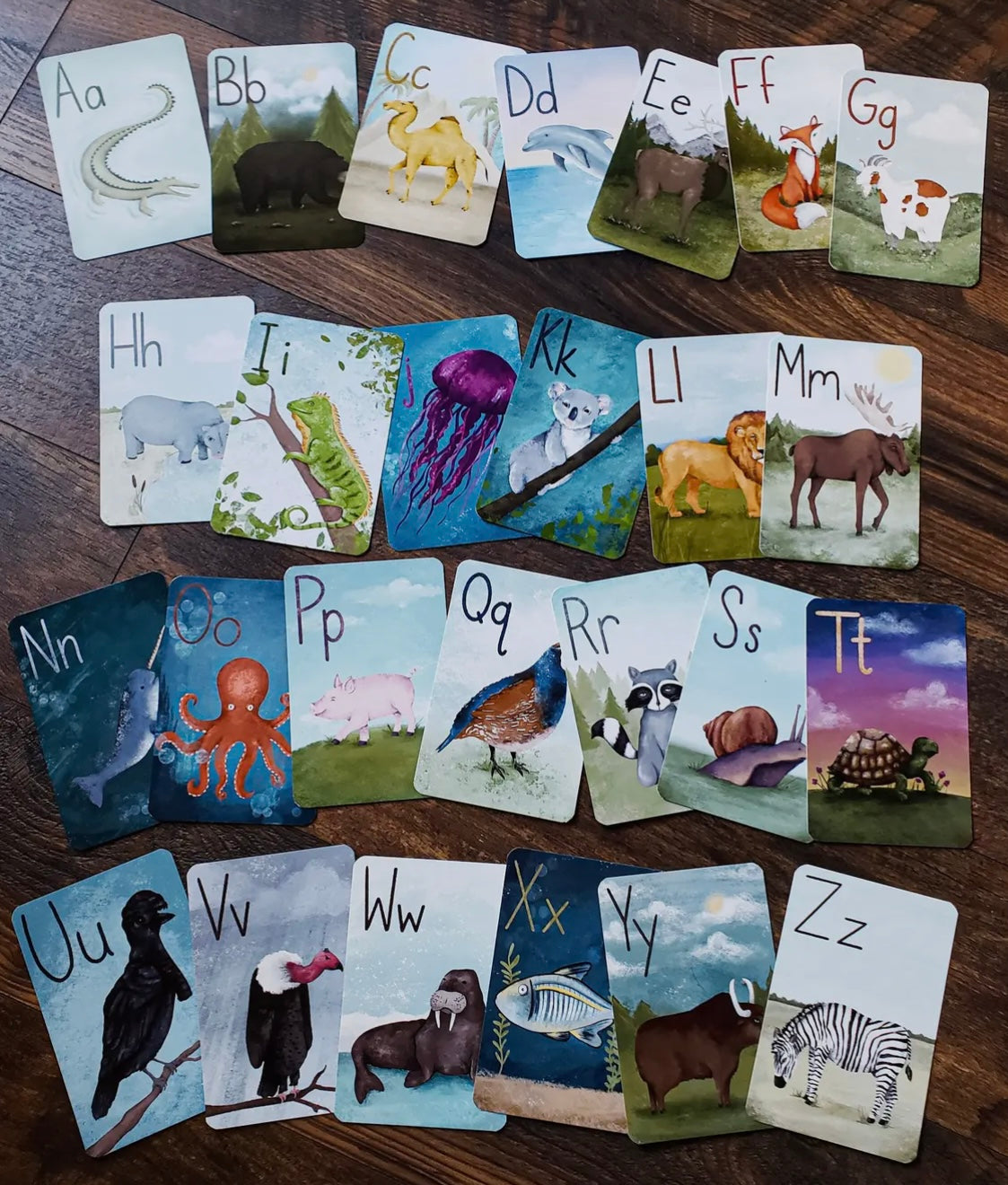 Animal Alphabet Flashcards, Set of 26