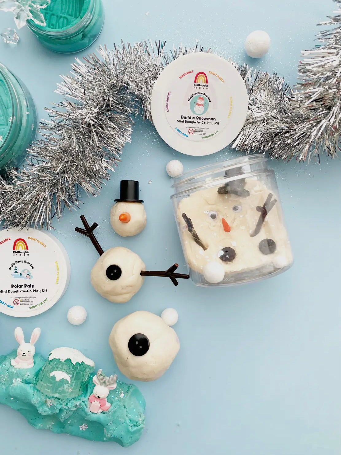 Snowman (Marshmallow) Mini Dough-To-Go Kit