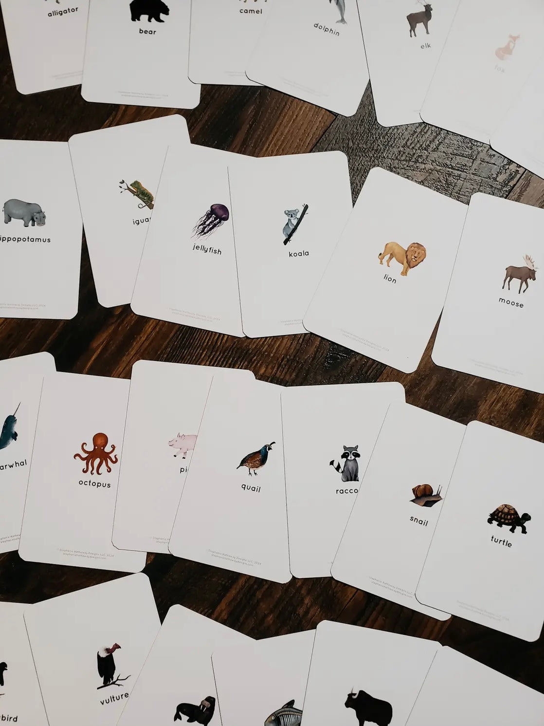 Animal Alphabet Flashcards, Set of 26