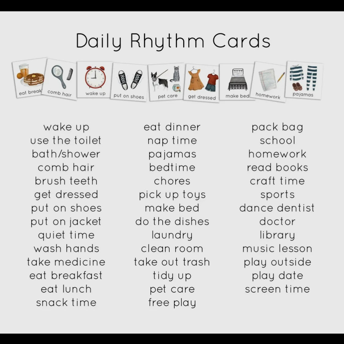 42 Daily Rhythm Cards