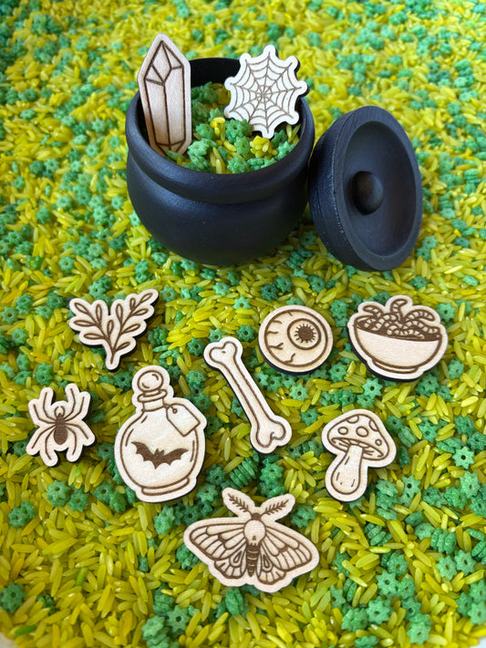 Wood Cauldron Set