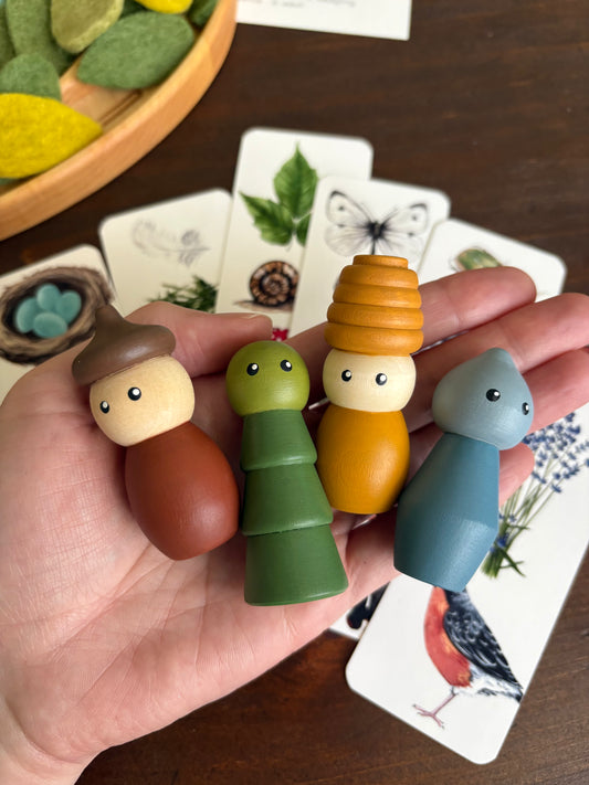 Mini Nature Peg Doll Set