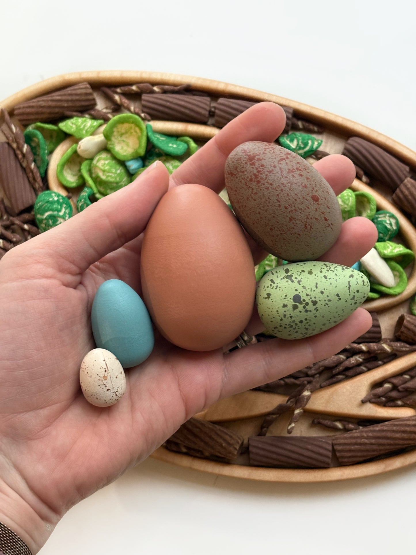 Painted Wooden Egg Set