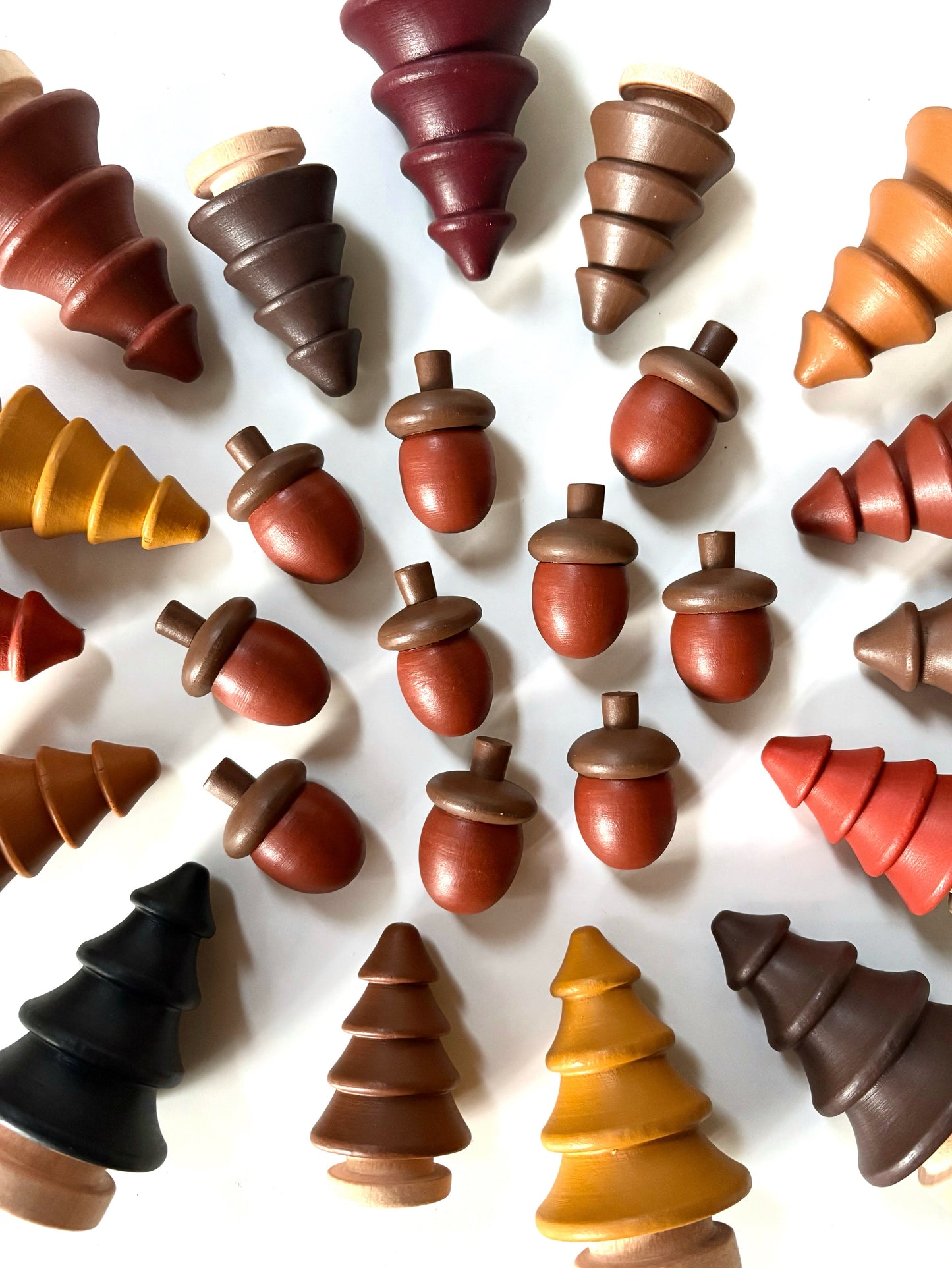 Painted Wood Acorns