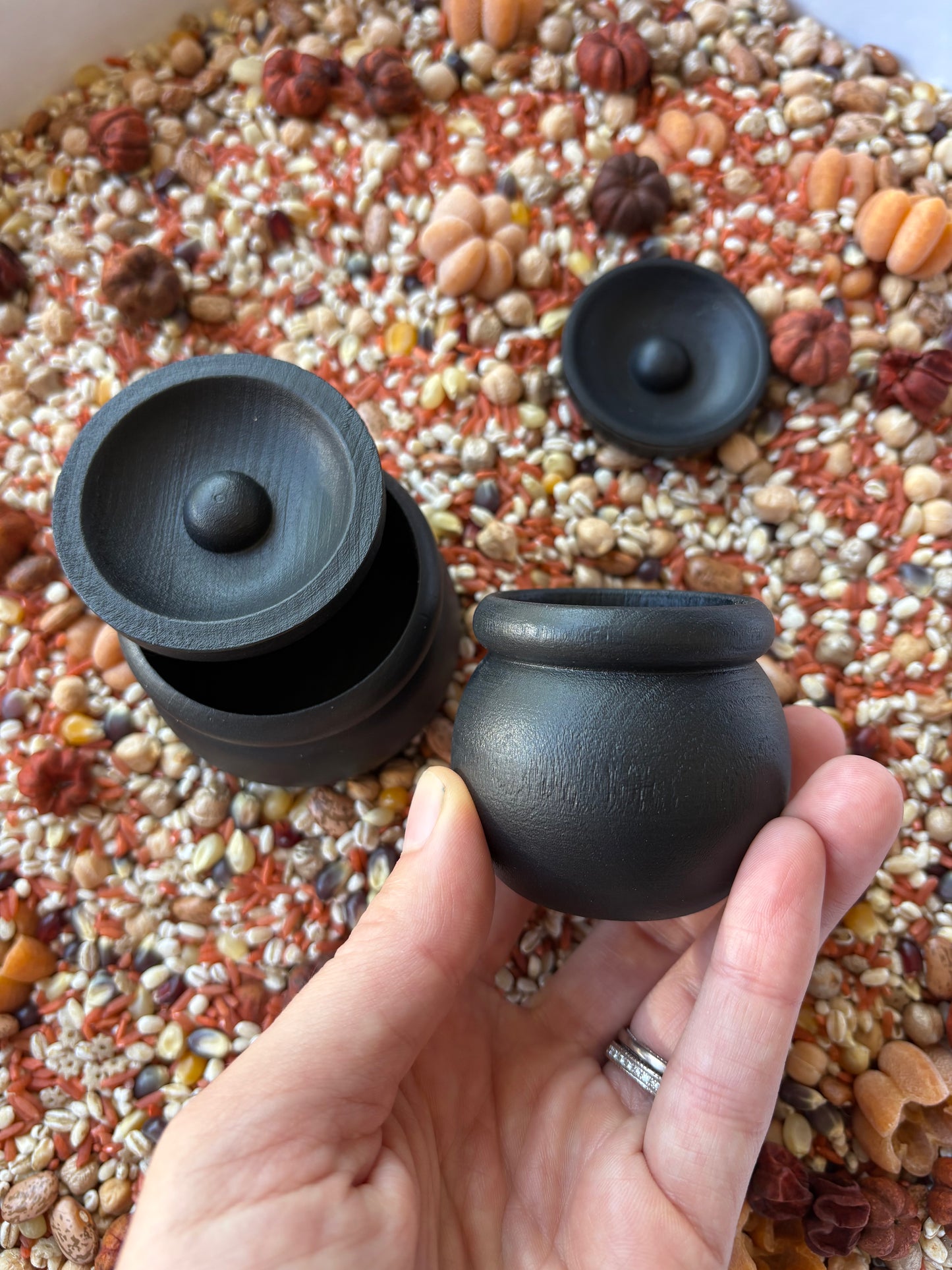 Wood Cauldron Set