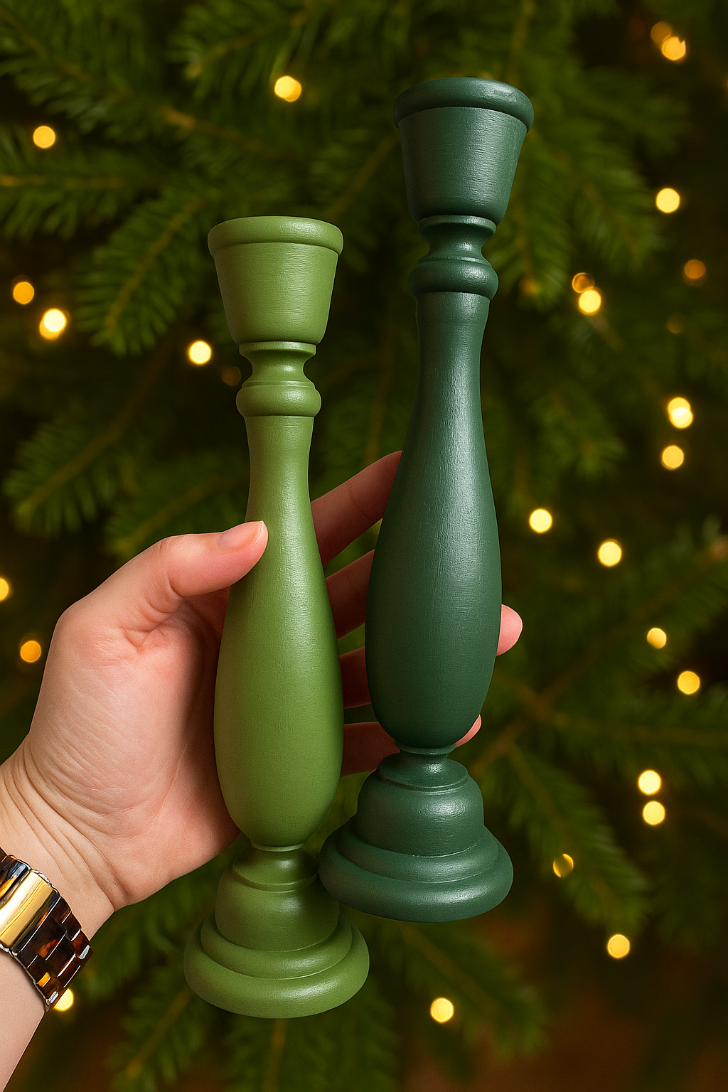 9” Maple Wood Candlestick