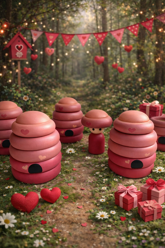 Bee Mine Hats Off Nature Friend Valentine Peg Doll in Cup