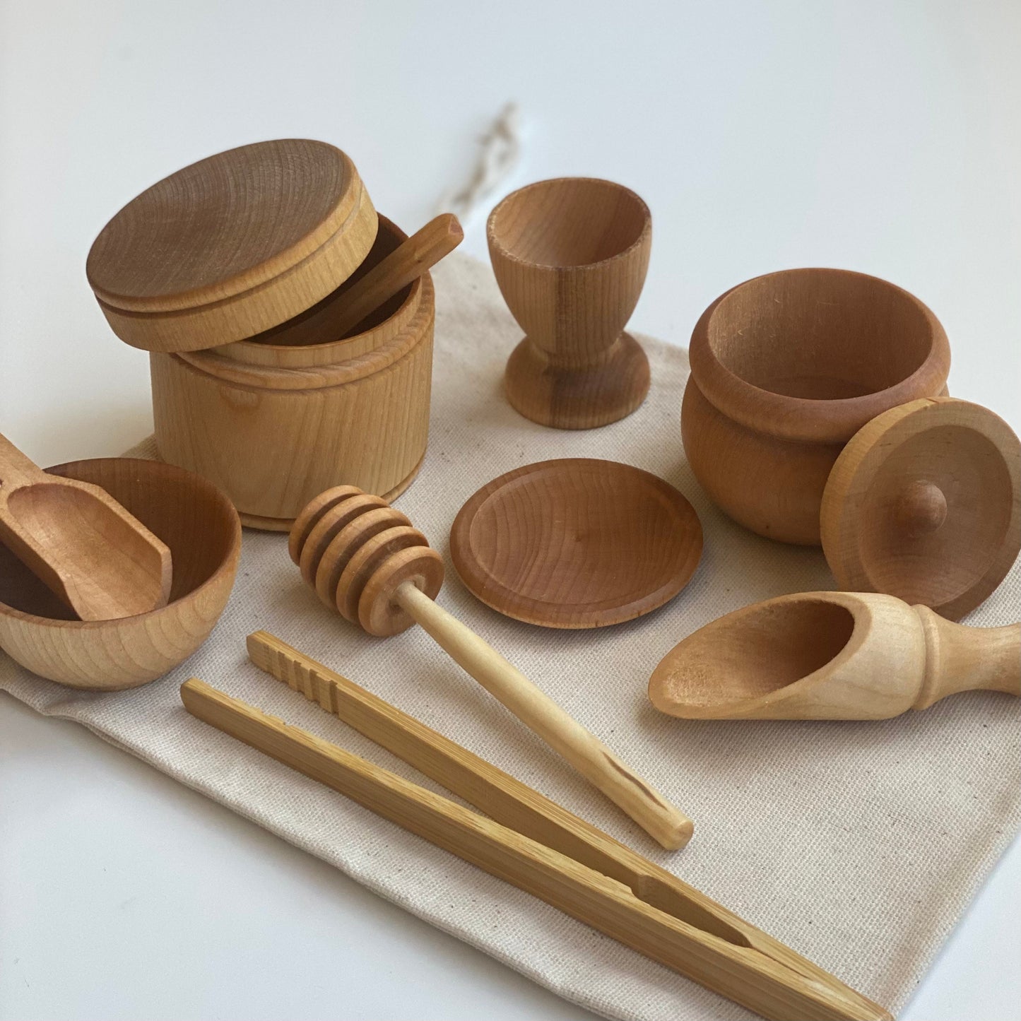 Montessori Waldorf Wooden Sensory Bin Tools